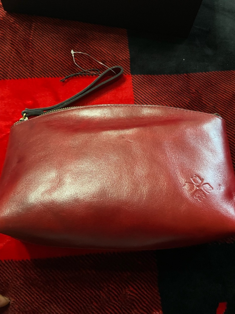 Patricia Nash Red Leather Wristlet Clutch